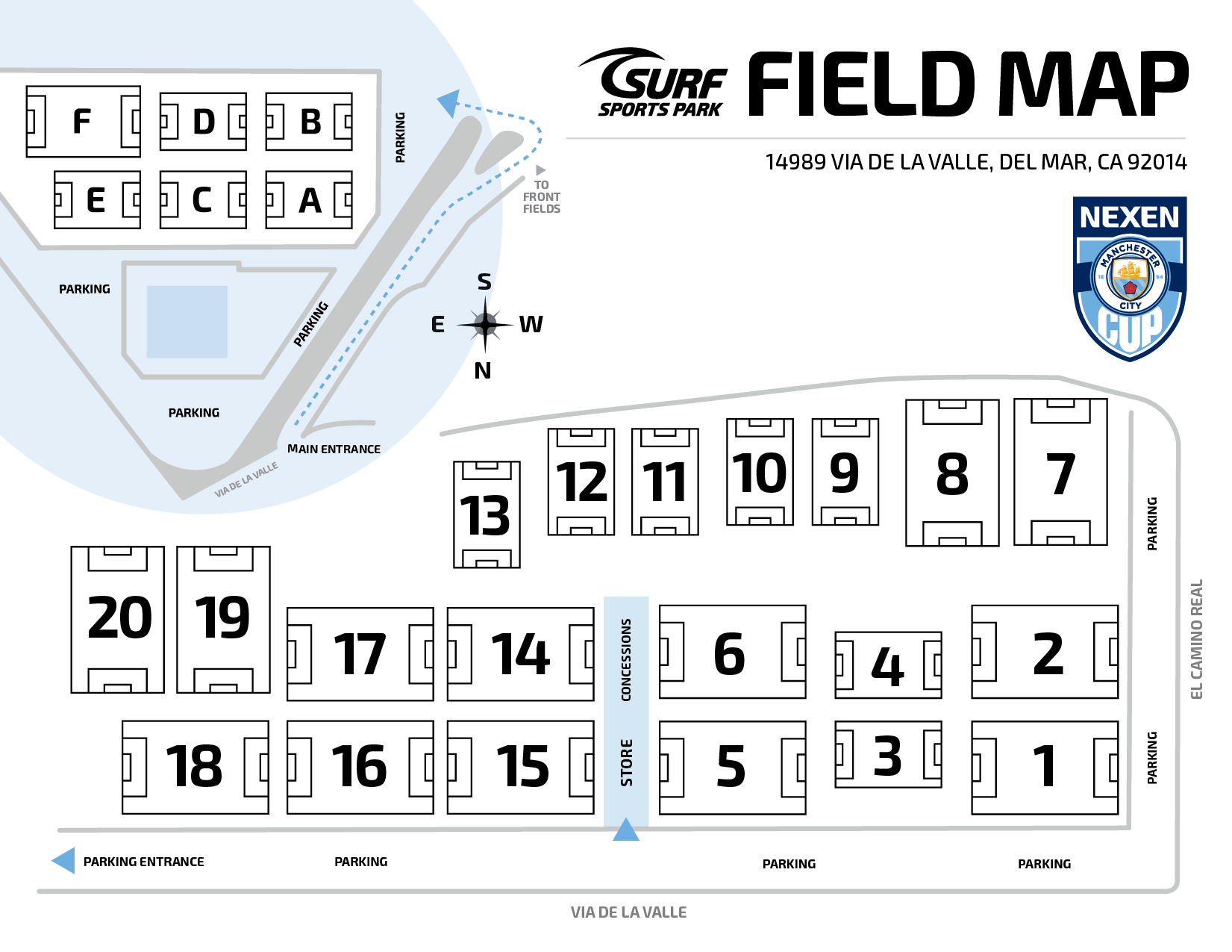 Surf Cup Sports Park Field Map Nexen Manchester City Cup